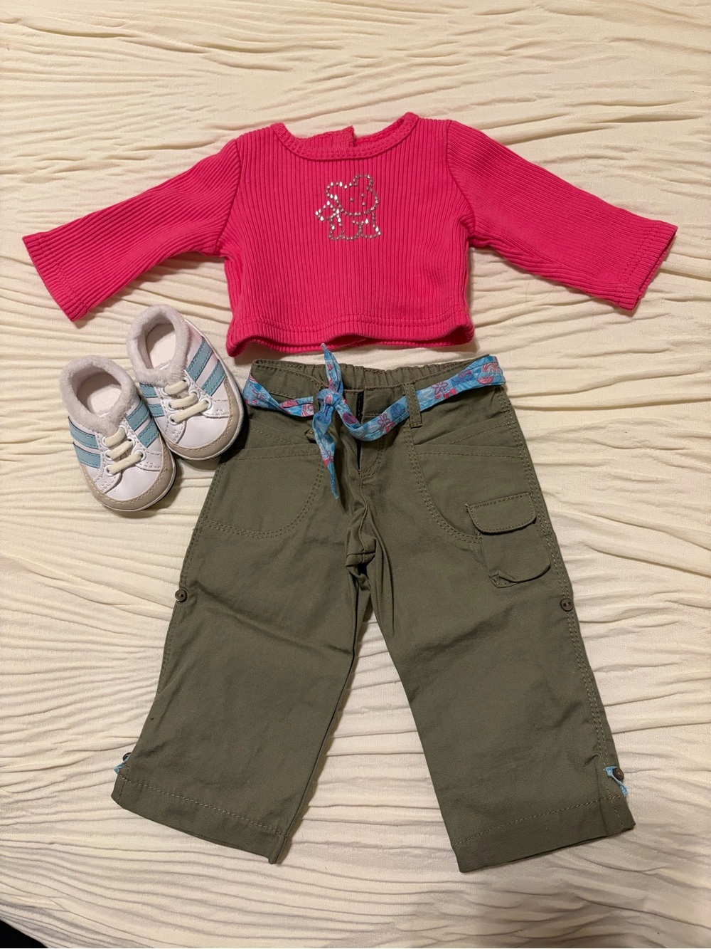 American Girl Retired Coconut Play Outfit Set Pants Top Shoes